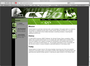 Central Sports Inc. Site Design