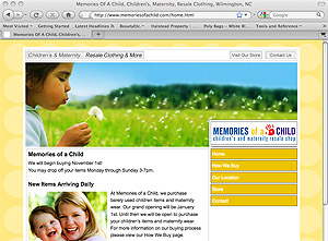 Memories of a Child Site Design