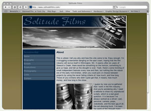 Solitude Films Web Site Design